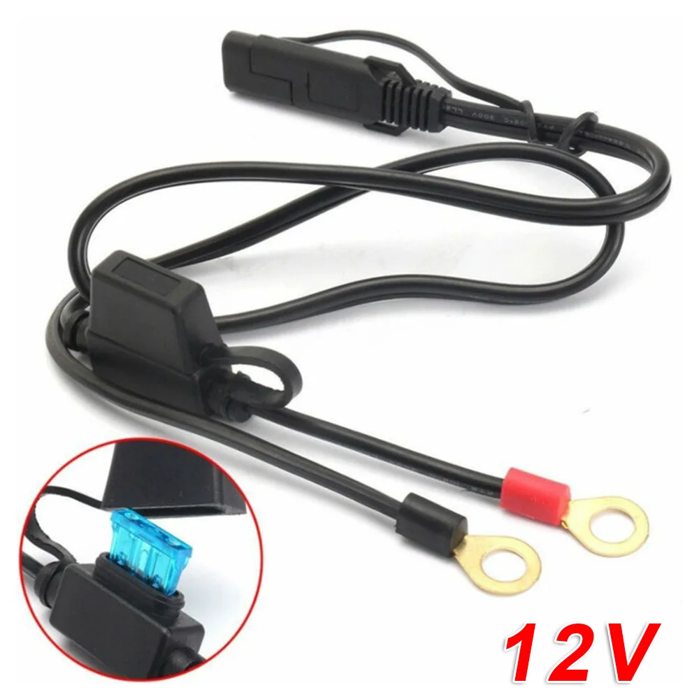 

Weatherproof Battery Charger Cable 12-24V Dustproof Motorcycle 10A Black