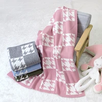 newborn baby blankets knitted plaid girl boy sleeping sack super soft stroller warp swaddling 10080cm infant crib bedding quilt