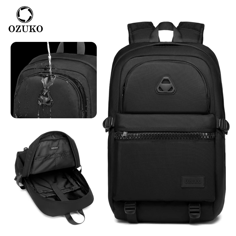 

OZUKO Men Backpack for Teenager Student Schoolbag Large Capacity Waterproof Rucksack Laptop Bag Outdoor Travel Sport Houlder Bag