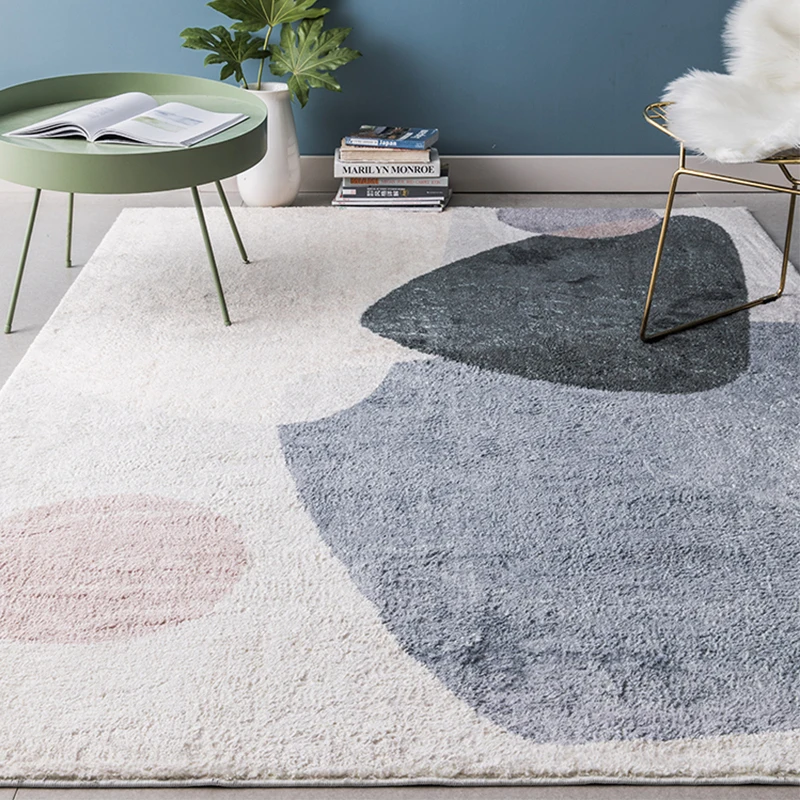 

Nordic Concise Style Carpets Living Room Europe Luxury Home Bedroom Carpet Soft Lamb Floor Carpet Mat Area Velvet Thick Rugs