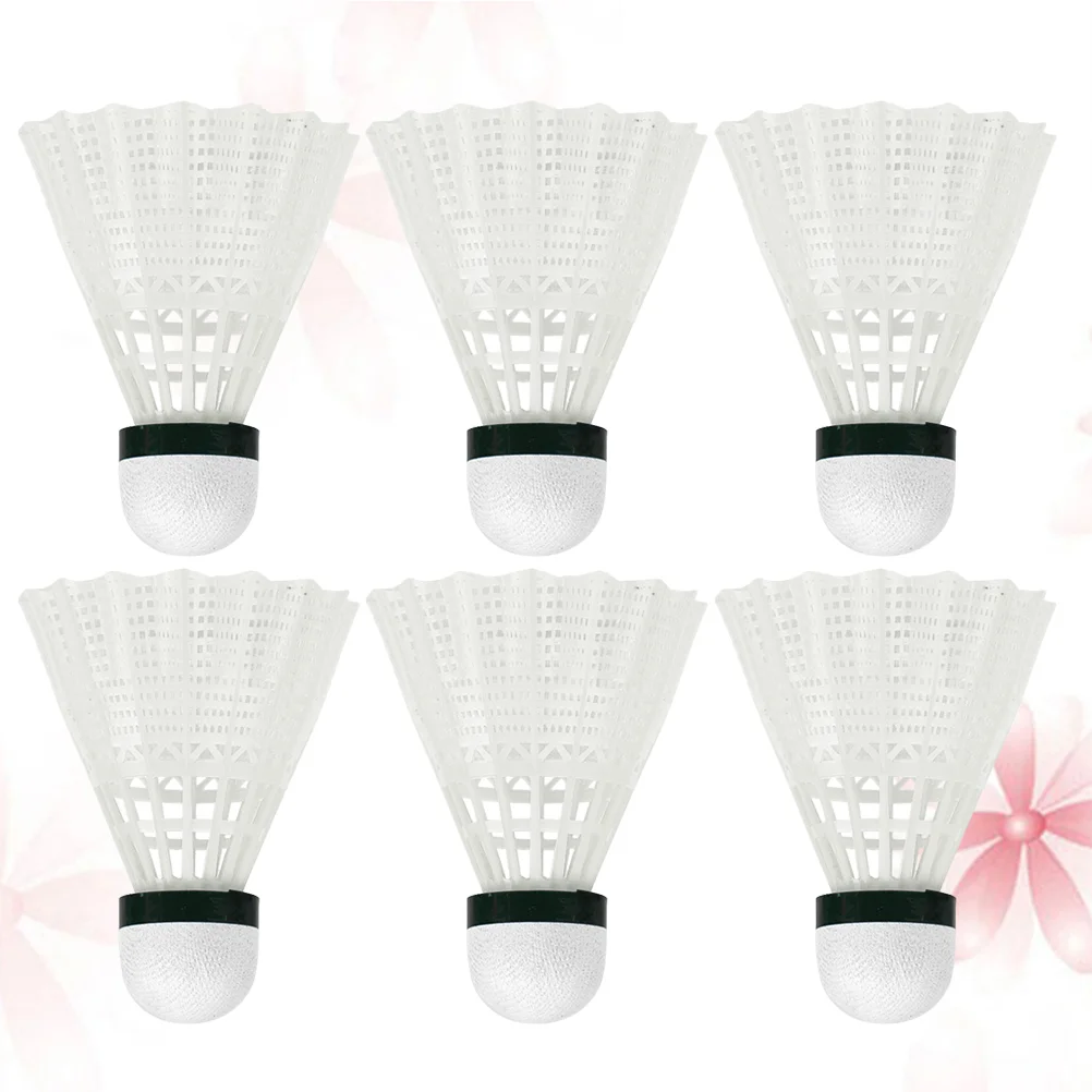 

6pcs Nylon Plastic Badminton Practical Shuttlecocks Sports Supplies Exercise Accessories for Indoor Outdoor Playing School