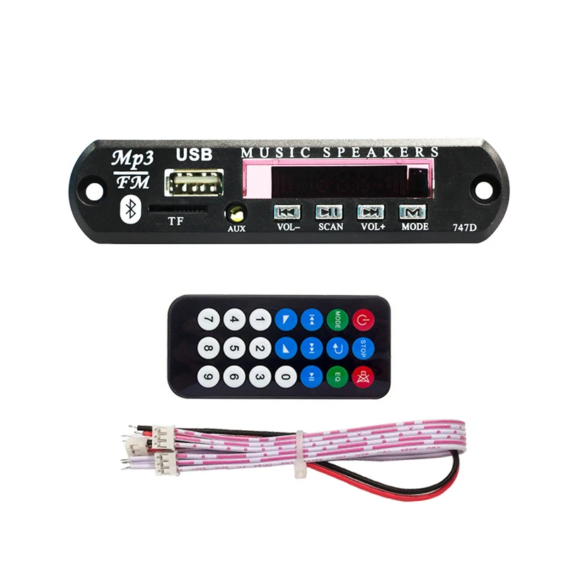 Автомобильный аудио FM радио TF USB 3 5 мм AUX модуль беспроводной Bluetooth в 12 В MP3 WMA