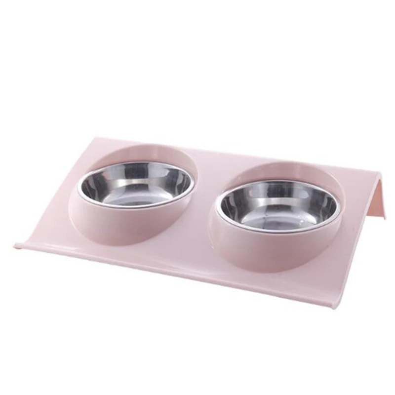 

Pet Dog Bowl Cat Bowl Pet Food Bowl Double Stainless Steel Bowl Splash-Proof Feeding Water Feeder Pet Supplies