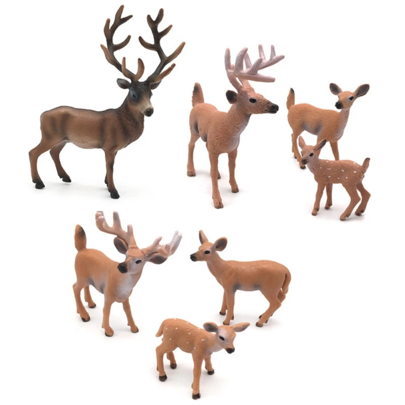 

Cute Xmas Deer Ornaments Desktop Wild Animal Shape Model Festive Party Supplies Household Christmas Decorations Gifts For Kids