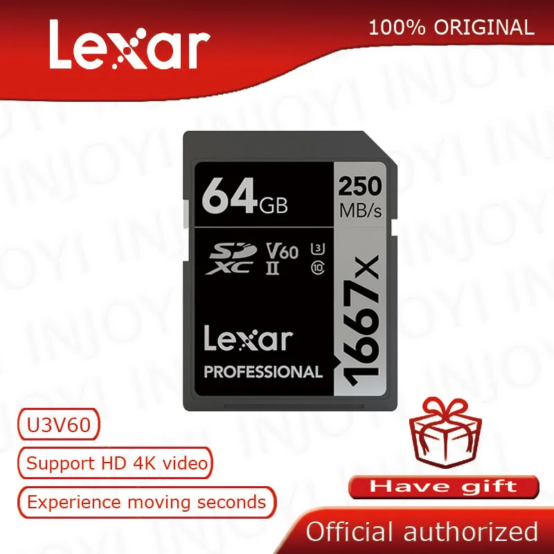 Карта памяти Lexar оригинальная карта SD 32 ГБ 1000x 150 МБ/с./с 128 16 64 Class10 U3 SDHC SDXC|Карты