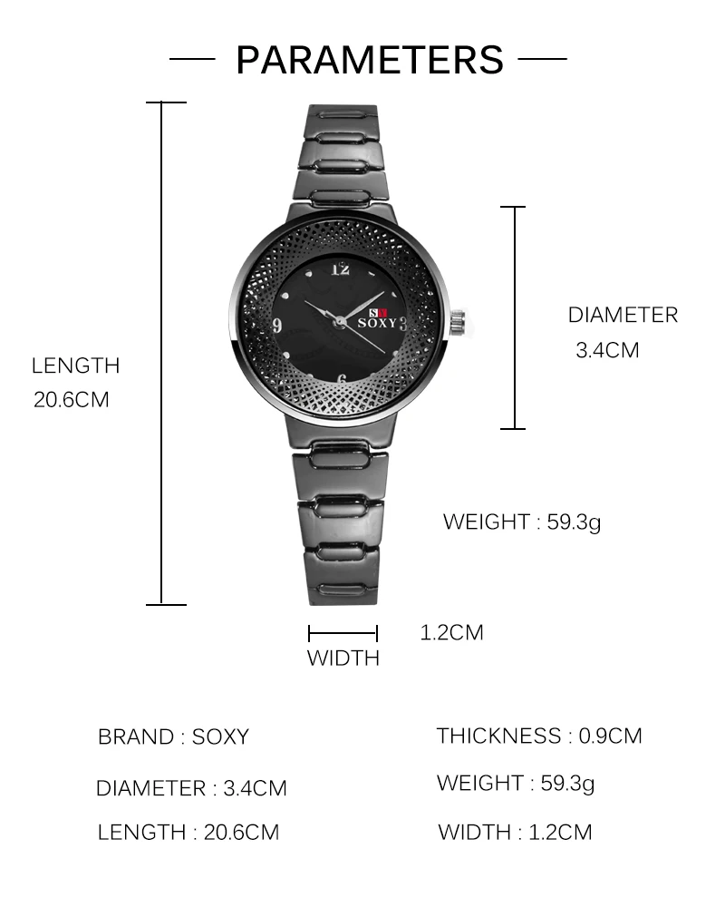 SOXY Simple Silver Watches Women Stainless Steel Strap Fashion Casual Wild Quartz Female Bracelet Watch relogio feminino