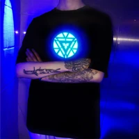 iron man led el light up acoustic control sound activated short sleeved music t shirt for party