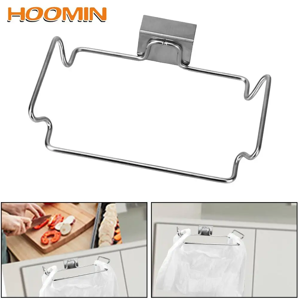 

Garbage Storage Holder Closet Stand Garbage Bags Holder kitchen Accessories Kitchen Trash Rack Stainless Steel Cabinet Door