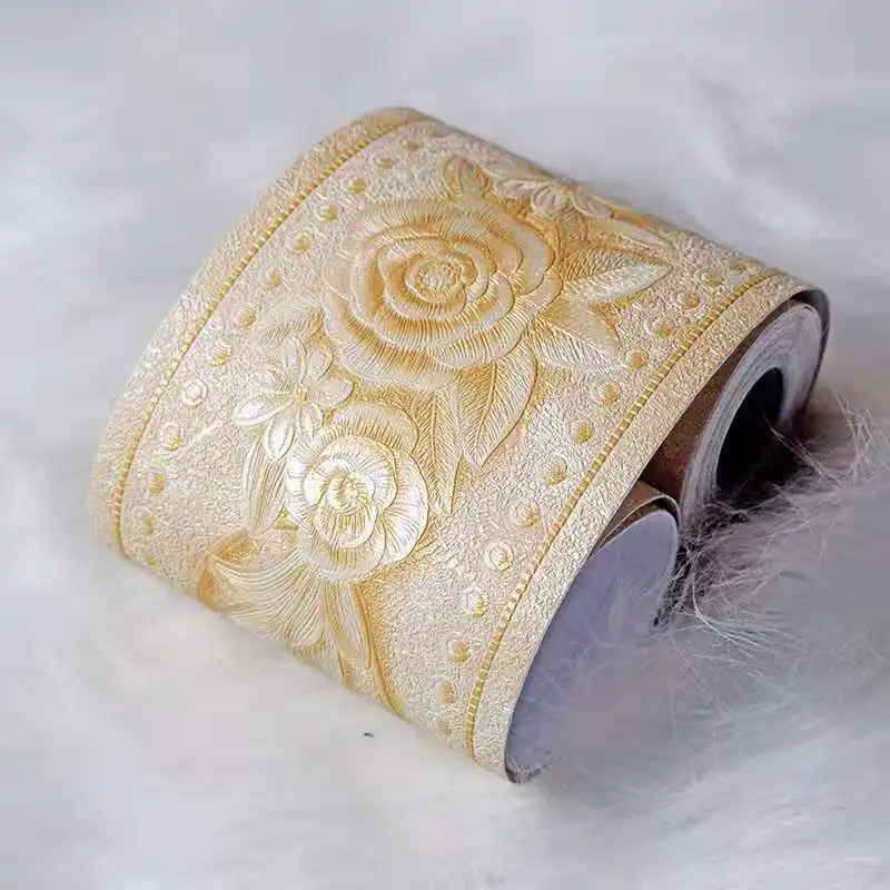 YX-yellow peony DIY Emboss стикер на стену s виниловый водонепроницаемый домашний декор самоклеющиеся обои для ног линия талии стикер украшения кухни - Цвет: YX-yellow peony