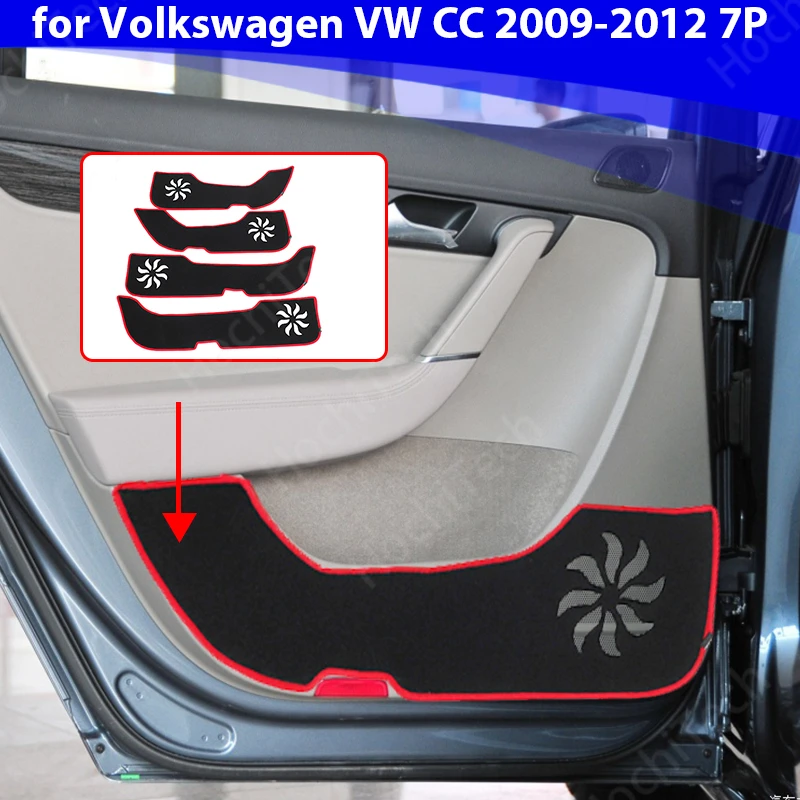 

Door Inside Guard Protection Carpet decal Side edge cover for Volkswagen VW CC 2009-2012 7P Car Door Anti Kick Pad Sticker