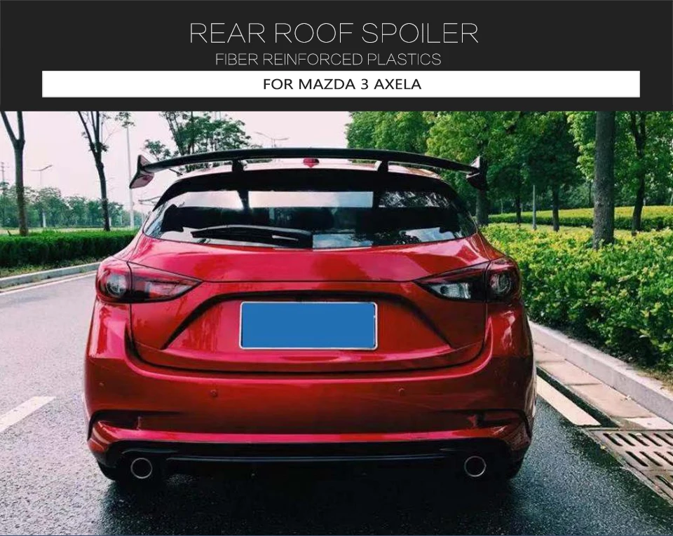 Задний спойлер на крышу окна крыло для Mazda 3 Axela хэтчбек- Задний Спойлер углеродного волокна/FRP