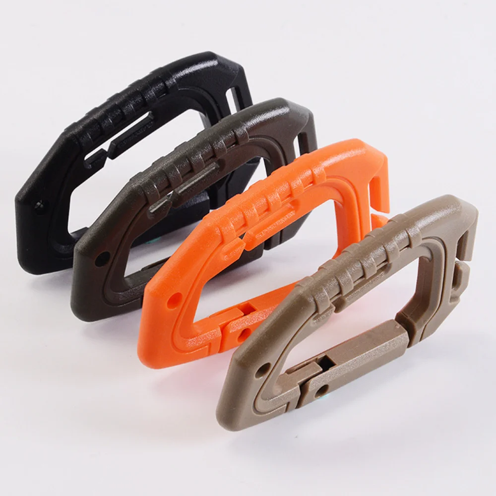 

5pcs Multifunctional Carabiner Clips Outdoor Hanging Hooks Outdoor Climbing D Shape Buckle Climbing Button (Black)