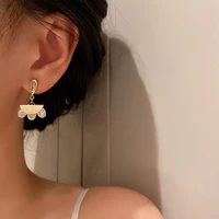 u magical classic sector geometric dangle earring for women freshwater pearl gold long tassel metal earring jewelry pendientes