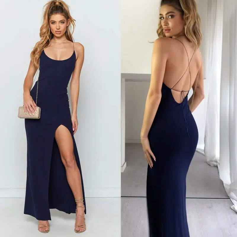 

Summer Women Casual Solid Maxi Long Party Casual Beach Dress Sleeveless Empire Waistline Round Neck Cocktail BOHO