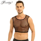 Брендовая мужская майка, сексуальный топ без рукавов, футболки, жилет, Мужская сетчатая эластичная футболка без рукавов, мужская повседневная майка для фитнеса