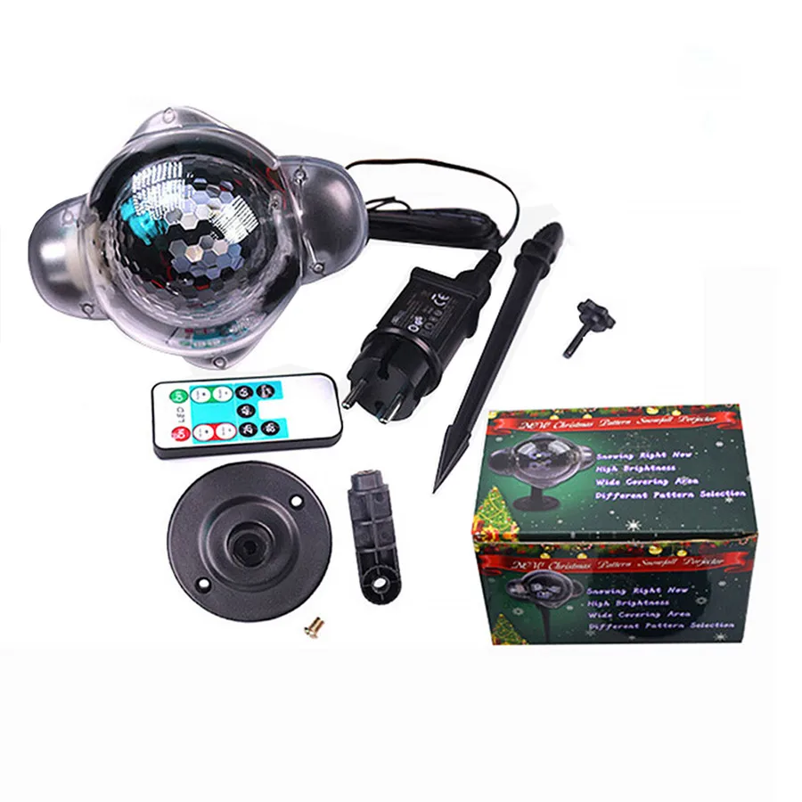 

Thrisdar Remote Control Christmas LED Snowfall Laser Showers Light Projector IP65 Outdoor Garden Moving Snowflake Spotlight