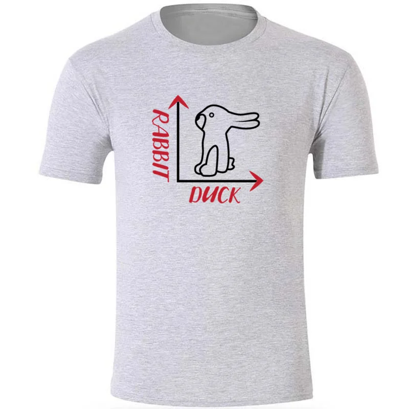 Забавная утка заяц перспектива Иллюзия правда Мужская футболка классная мужская