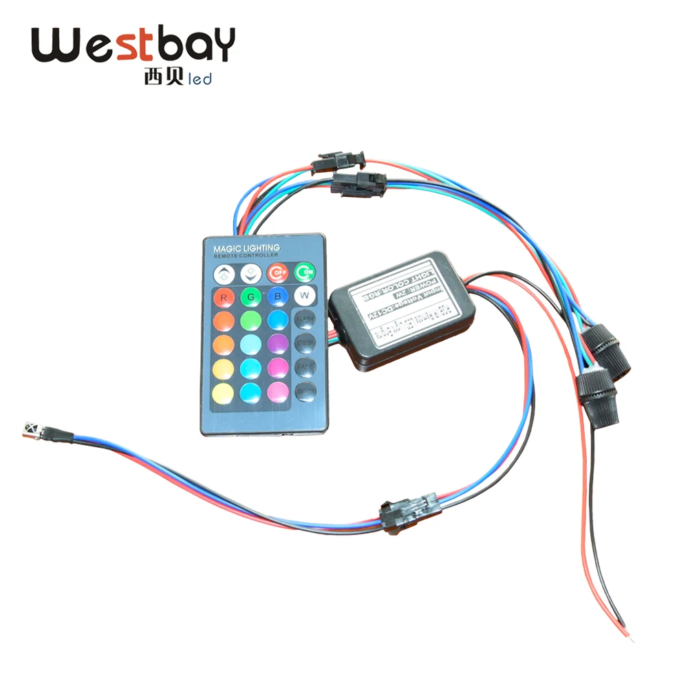 Светодиодный светильник Westbay 2 Вт 1 Вт RGB из оптического волокна, регулируемый светильник для украшения автомобиля, Рождественская вечеринка - Испускаемый цвет: Double light source