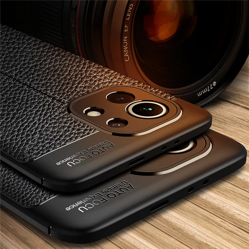 

For Xiaomi 11 Phone Case Cover Leather Case TPU Silicone Litchi Pattern Bumper Soft Protect Luxury Cover For Xiaomi 11 Cases
