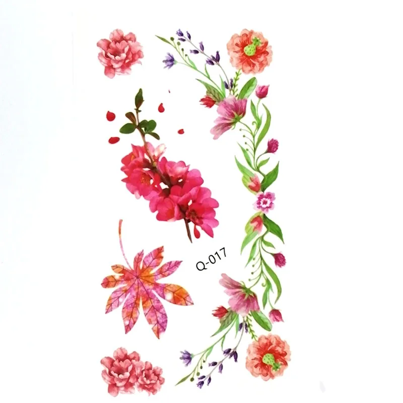 Временные тату наклейки в виде цветов искусственные татуировки для рук лица ног