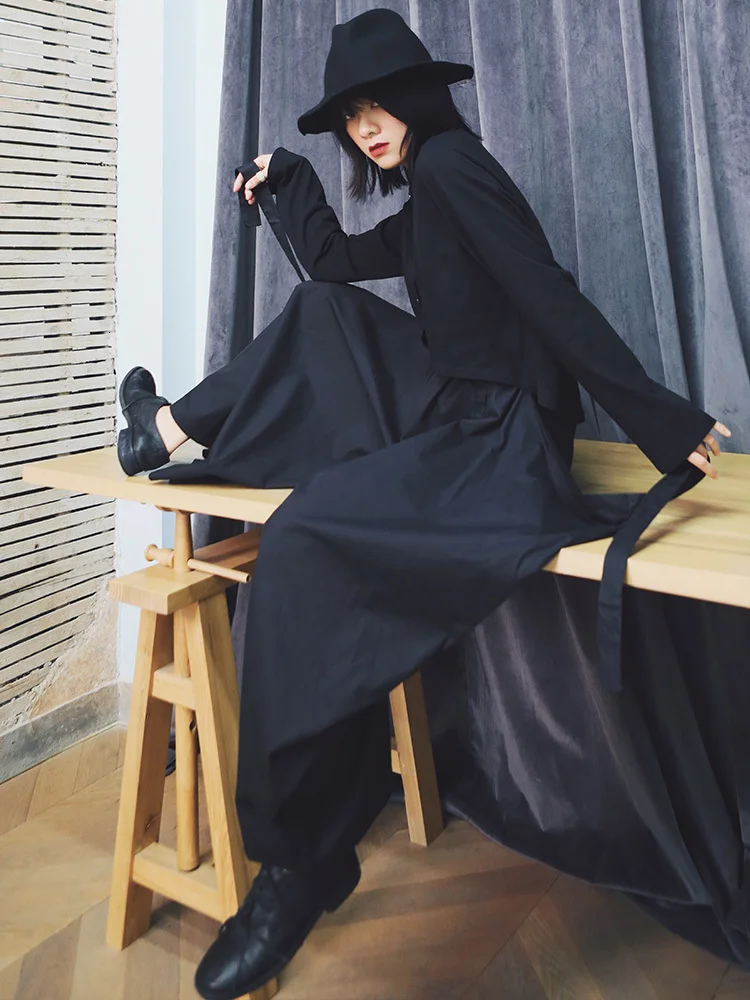 [LANMREM] 2020 Autumn And Winter New Products Fashion Retro Solid Color Button Long-sleeved Shirt Loose Skirt Female PA193 | Женская