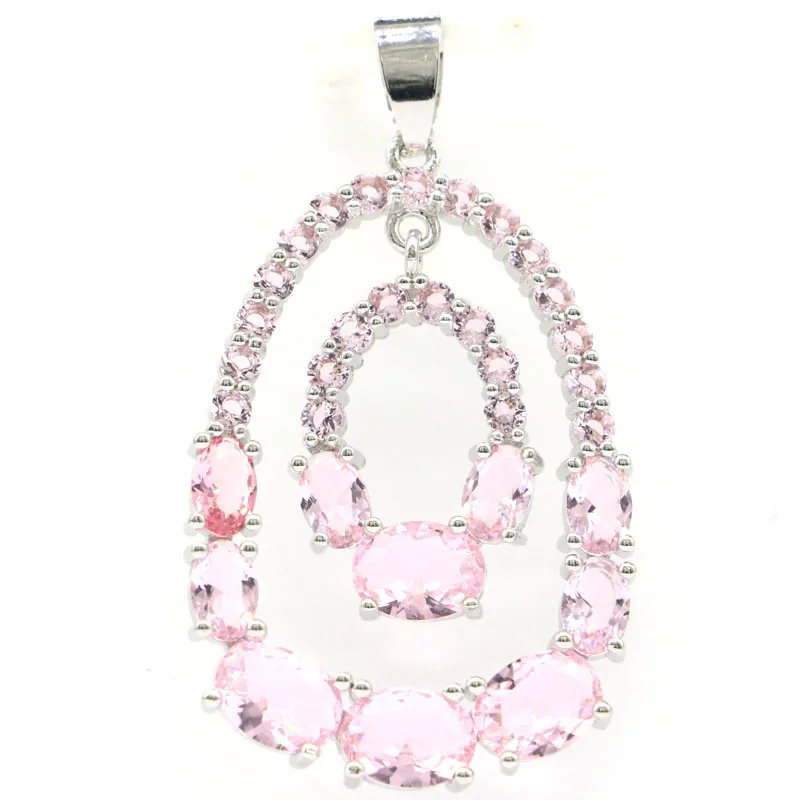 

47x27 мм SheCrown романтическая розовая кунцит Женская Бижутерия серебряная подвеска