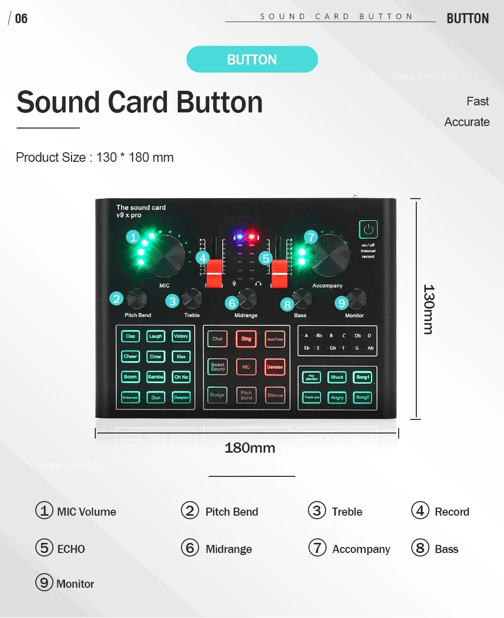Конденсаторный микрофон BM800 звуковая карта V9X PRO Миксер для игр DJ набор прямой