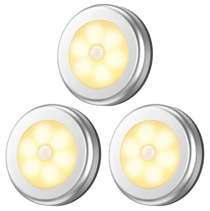 Ночник с 6 светодиодами и круглыми датчиками настенный светильник пассивным ИК