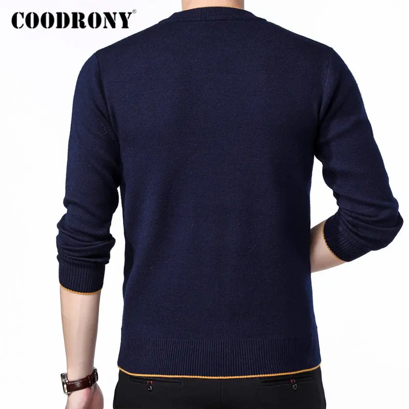 COODRONY Brand Sweater Men Classic Casual O-Neck Pullover Men Autumn Winter Thick Warm Pull Homme Cashmere Woolen Knitwear 91108