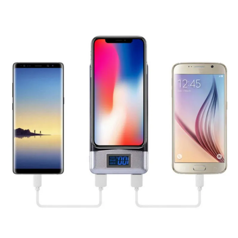 50000mAh беспроводной банк питания Qi беспроводной зарядки 2 USB lcd светодиодный переносное Беспроводное зарядное устройство