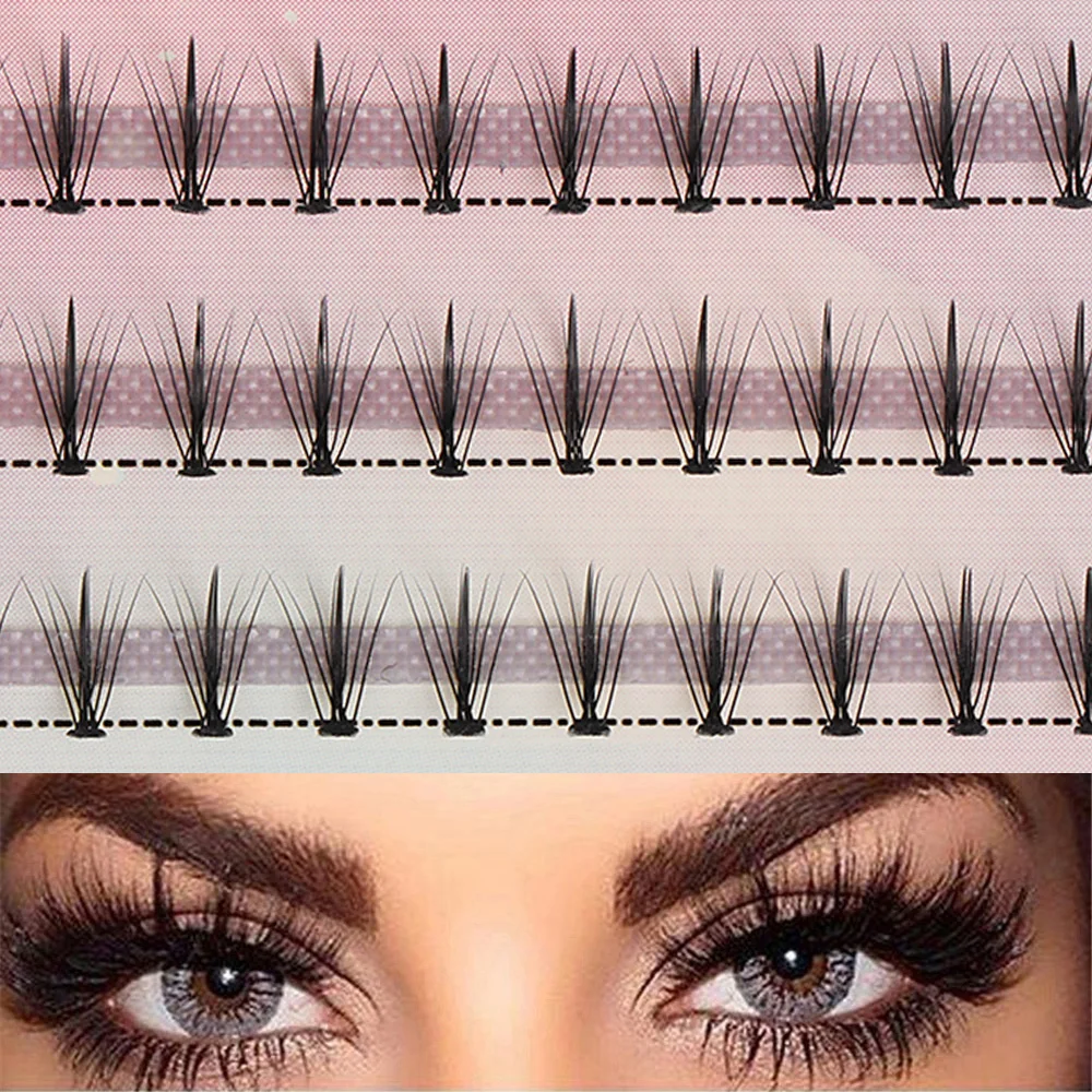 Индивидуальные Накладные ресницы 60 кластеров в коробке готовые объемные вееры
