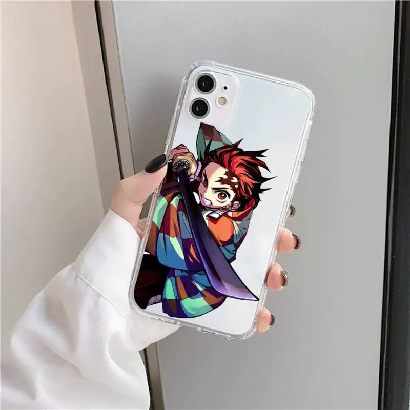 

Demon Slayer Phone Case Transparent for iPhone 11 12 mini pro XS MAX 8 7 6 6S Plus X 5S SE 2020 XR