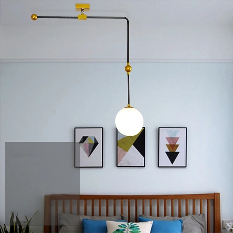 Подвесные светильники Геометрическая простой Стекло мяч Nordic Спальня
