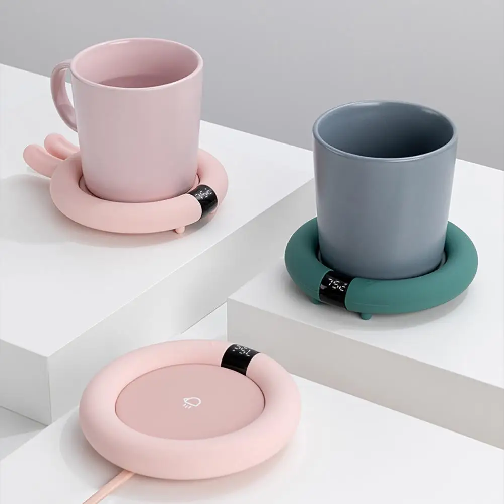 

Beverage Milk Tea Smart Heating Coasters Pink/Green Constant Temperature Coaster Cute Coffee Cup Mat Office Water Mug Heat Pad