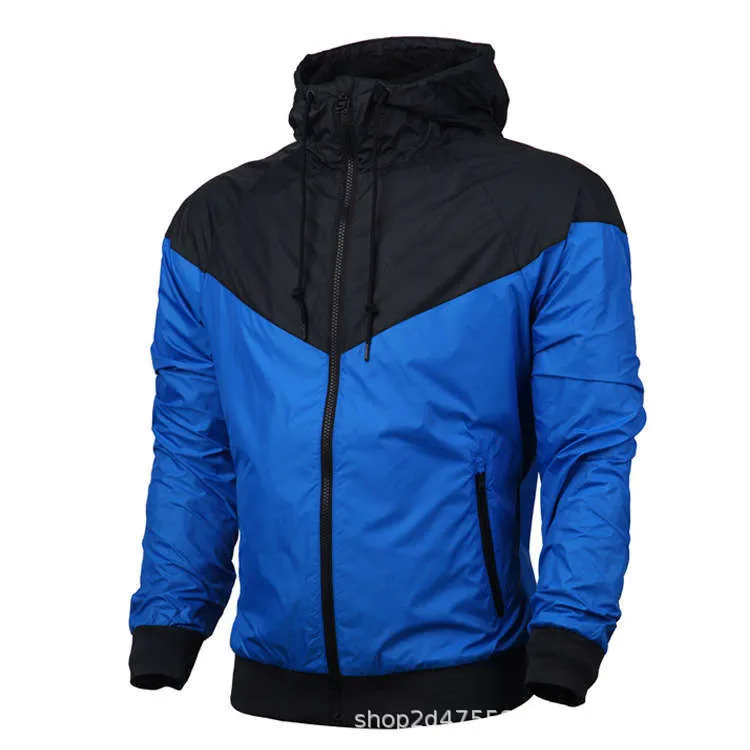 

Sports windbreaker men's spring and autumn thin coat jacket outdoor hooded casual skin clothes2021