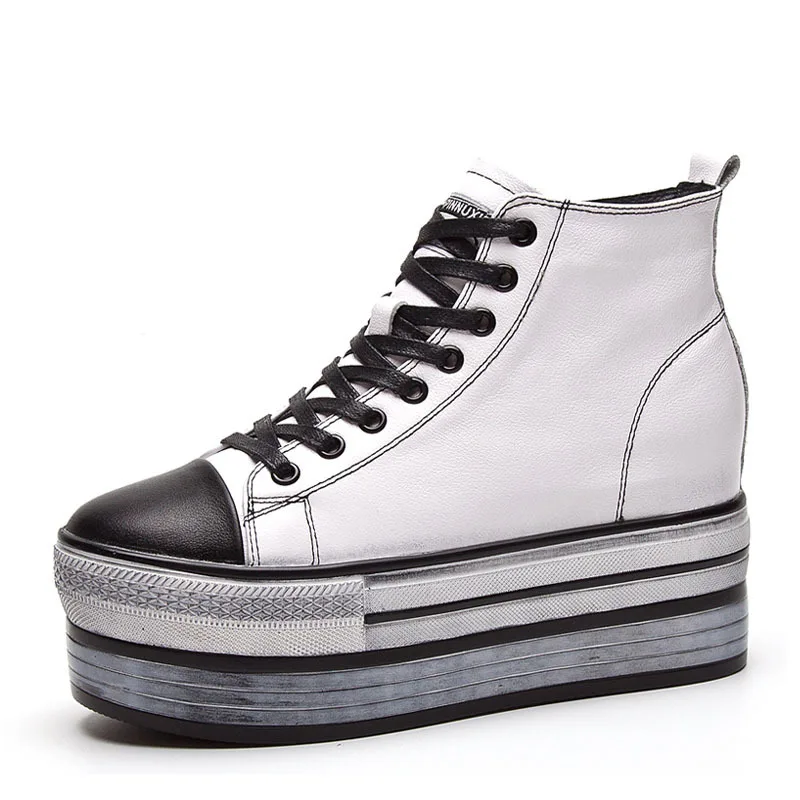 Новинка Брендовая женская обувь с высоким берцем на толстой платформе