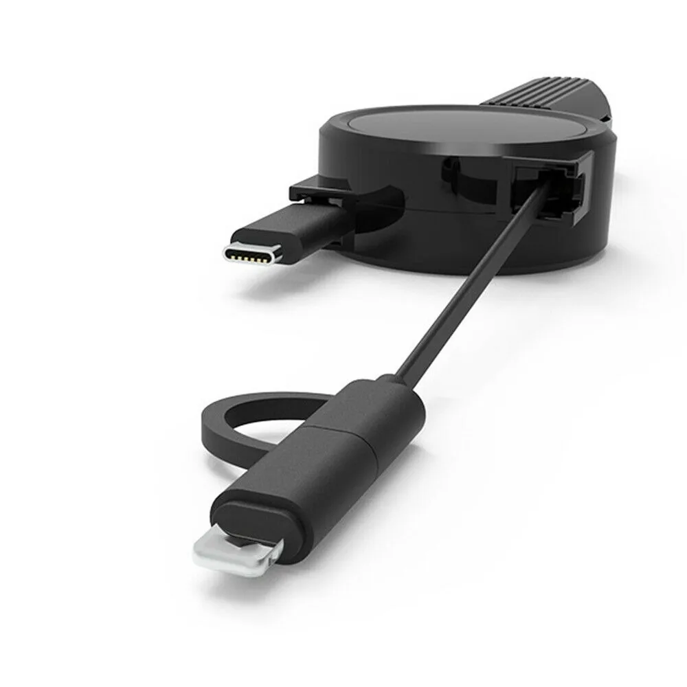 3 в 1 Автомобильное зарядное устройство для Samsung iPhone Android Micro USB Type C портативный