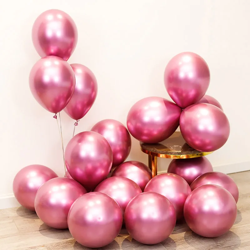pink 20 шт. металлические латексные шарики с жемчугом для свадьбы, дня рождения, вечеринки для украшения детского душа, украшение для девушки, девичник, вечерние столовые принадлежности - Цвет: pink