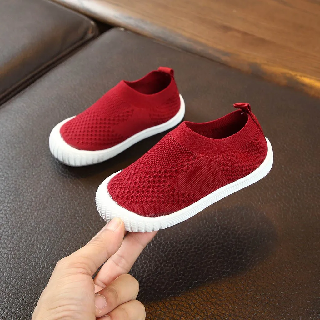 2020 высококачественные детские однотонные сетчатые спортивные кроссовки для