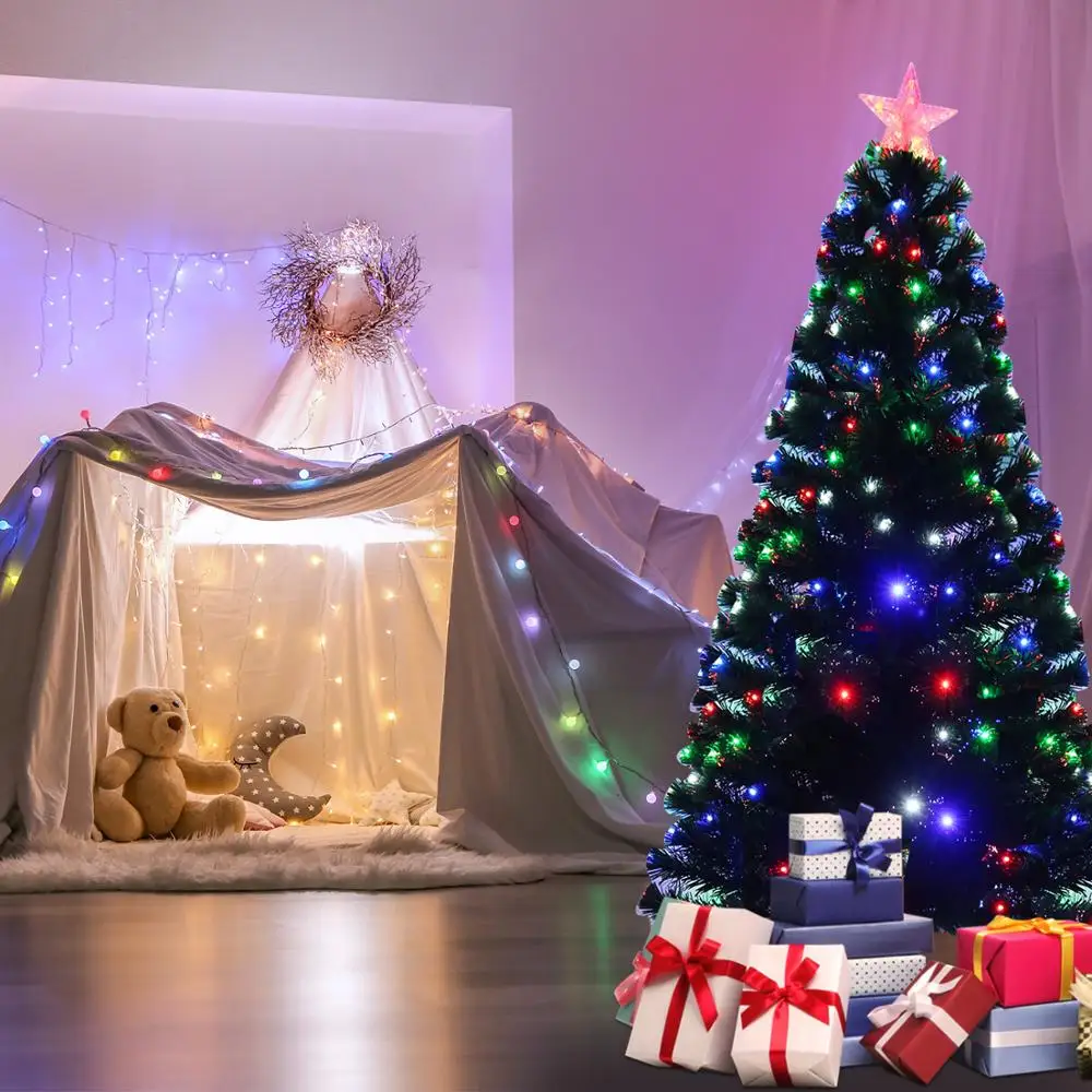 

6ft/7ft/8ft Christmas Tree Artificial Decoration Full Tree with Solid Metal Stand for Home Party New Year Tree Reusable TB