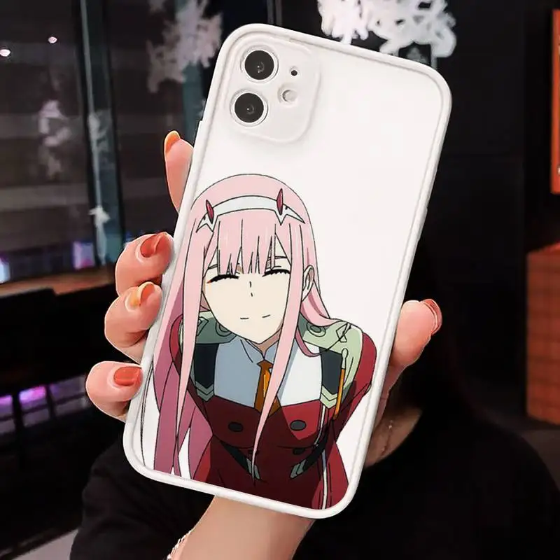 

Zero Two Darling in the FranXX Anime Phone Case matte transparent For white iPhone 7 8 x xs xr 11 12 pro plus max mini Clear