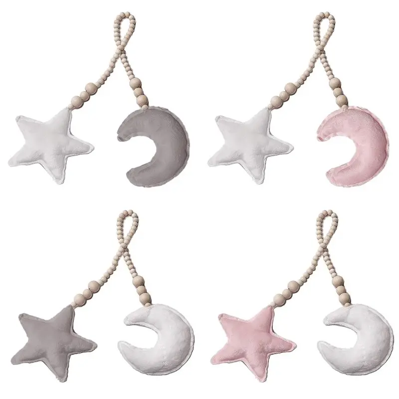 Уникальные деревянные бусины с Луной и звездами игрушка для украшения ребенка