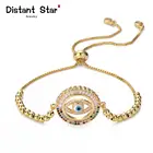 Элегантный женский браслет с радужным злом и индюками для глаз, ювелирные изделия, cz Циркон, браслет с цепочкой в виде змеи, регулируемый браслет-цепочка