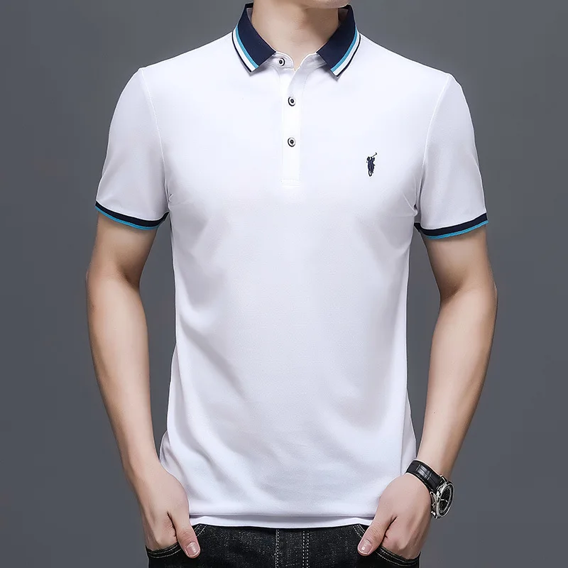 

2021 summer men's youth business leisure polo shirt masculinity short sleeve T-shirt simple t-shirt men's wear
