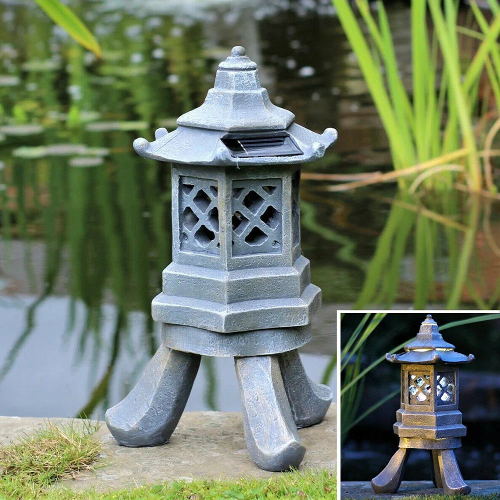 1 шт. на солнечных батареях Керамика пагода орнамент шланг для полива огорода