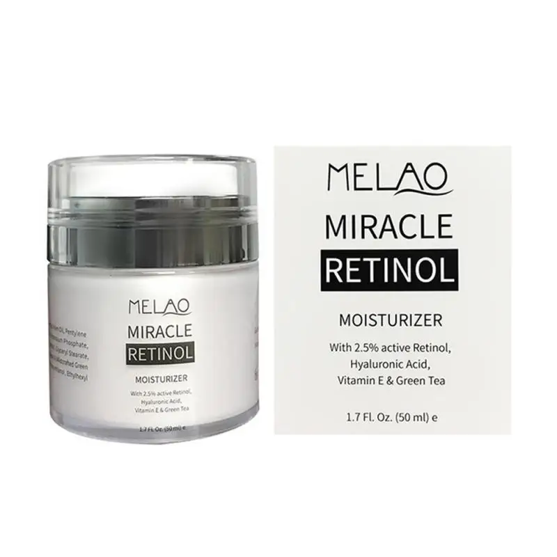 

MELAO 2.5% Retinol Moisturizer Cream Hyaluronic Acid Anti Aging Reduces Wrinkles Fine Lines Day And Night Retinol Cream 50ml
