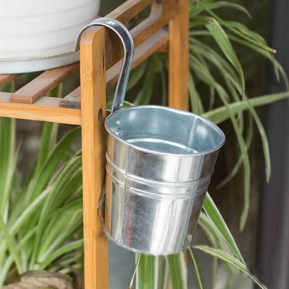 

Metal Iron Bucket Flower Pot Hanging Balcony Plant Garden Decoration Garden Planting Flower Pot Suitable For Home Gardening