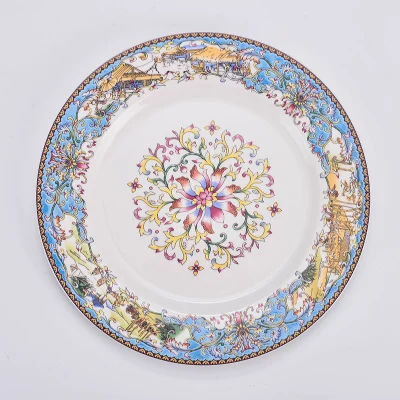 Тарелка для стейка отеля керамическая тарелка в стиле ретро с золотой отделкой