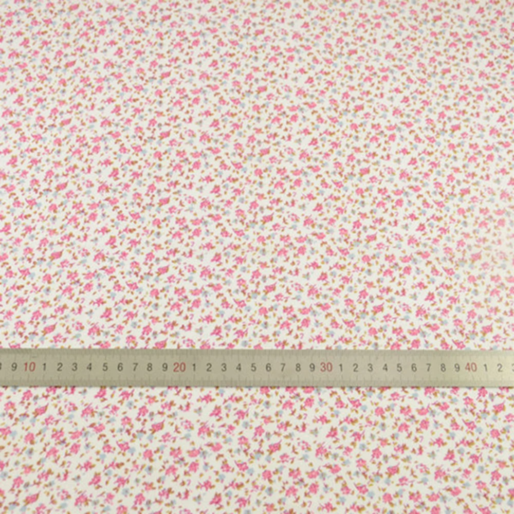 Новости хлопка Ткань ткани синий и розовый цветок Дизайн Tecido кукла Текстиль для