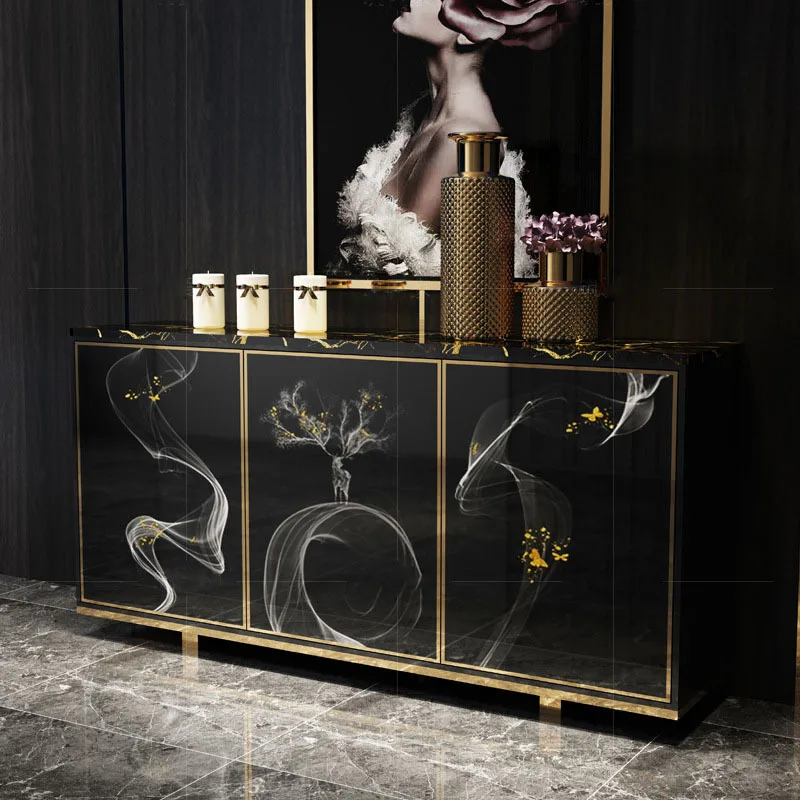 Светильник лый роскошный боковой шкаф в гонконгском стиле мраморный современный